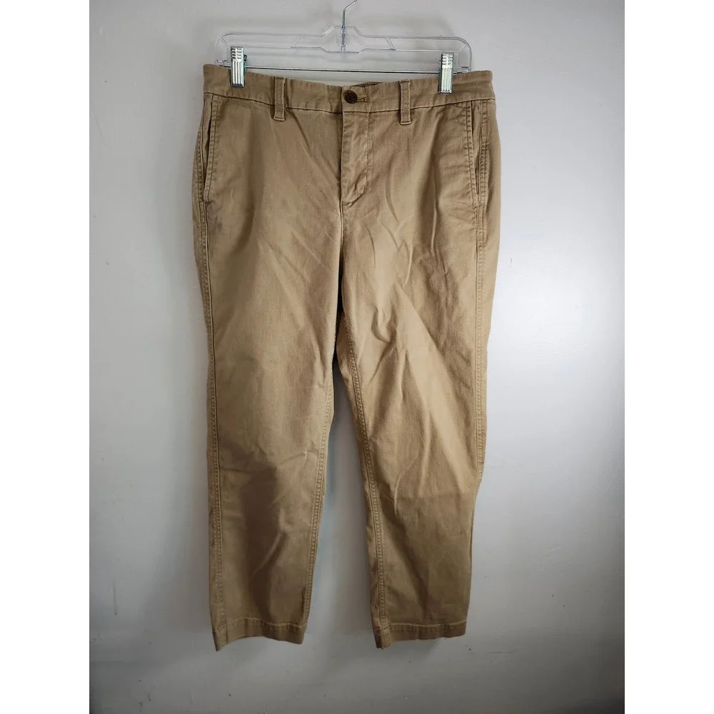J.Crew High-Rise Girlfriend Chino Pants Tan Khaki Size 10P Stretch‎ Casual